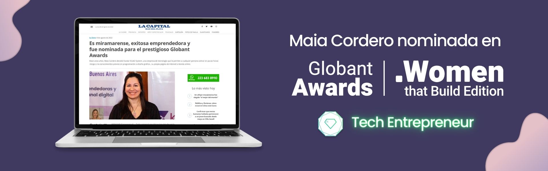 Maia Cordero nominada en los Globant Awards thumbnail